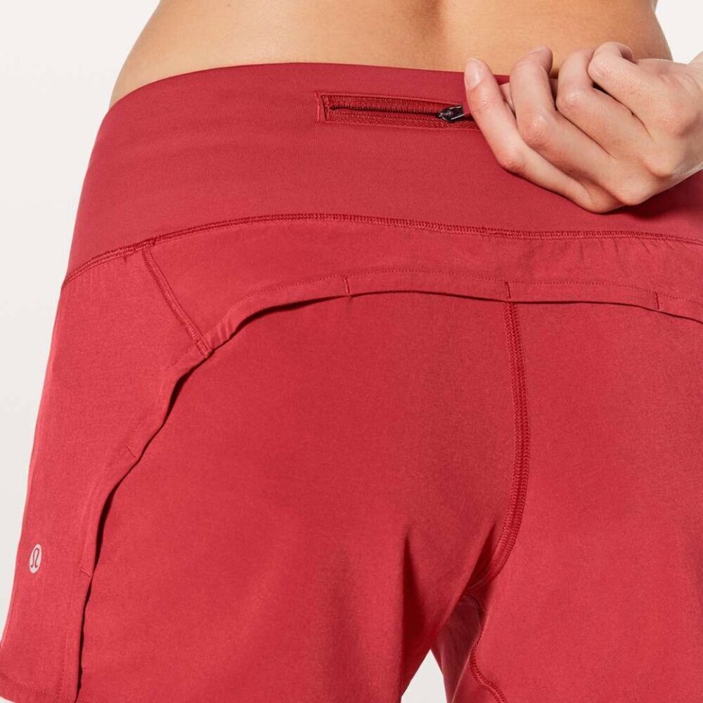 Lululemon Run Times Shorts II 4” Lightweight Low Rise Athletic Pockets Red, 4 - Picture 12 of 12